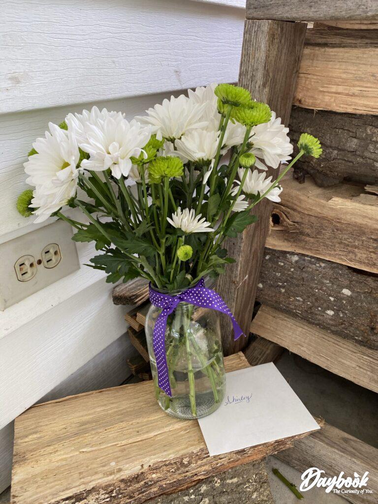 Flowers in a vase for a friend