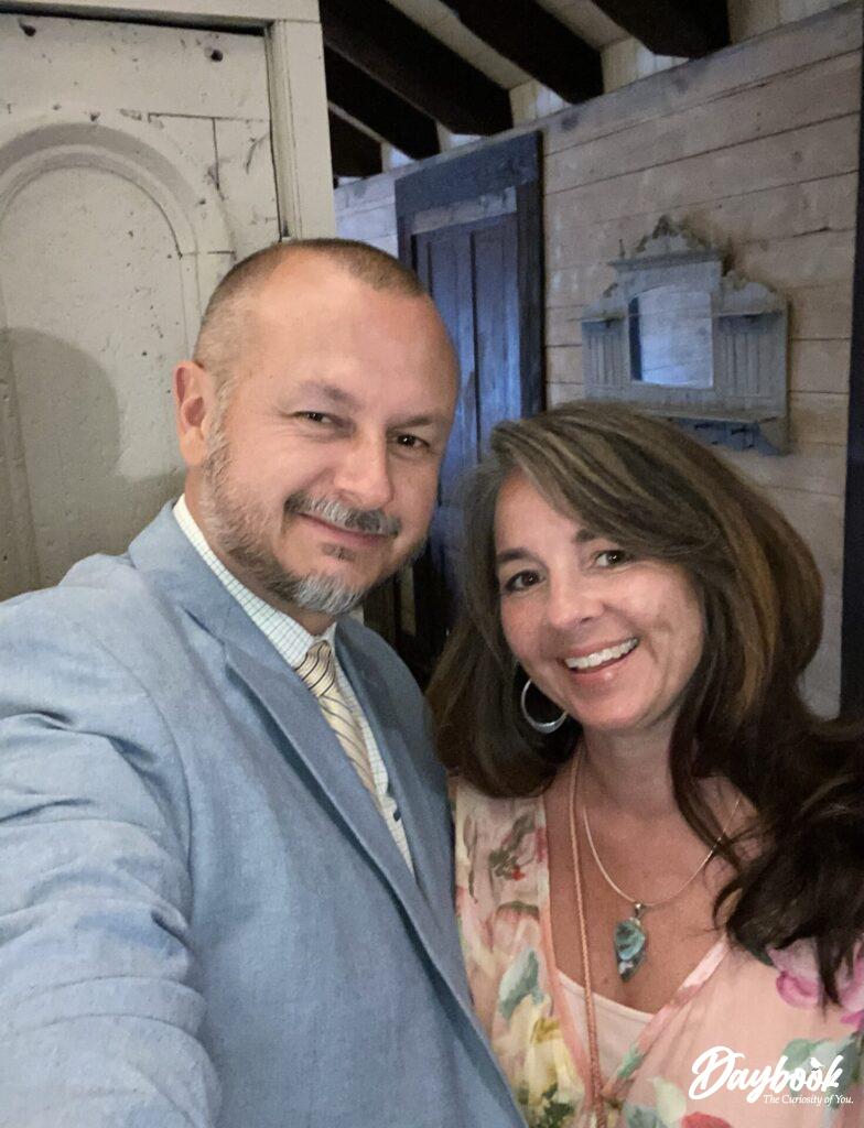 man and lady dressed up to make an event an escape