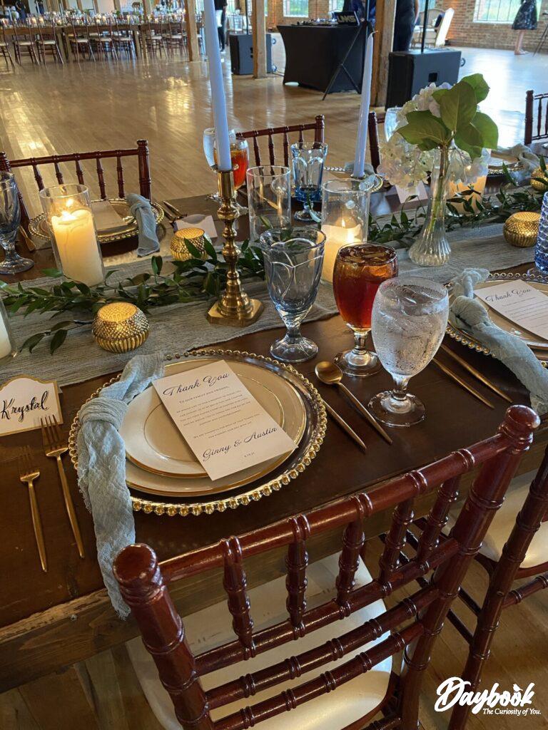 an event dinner place setting