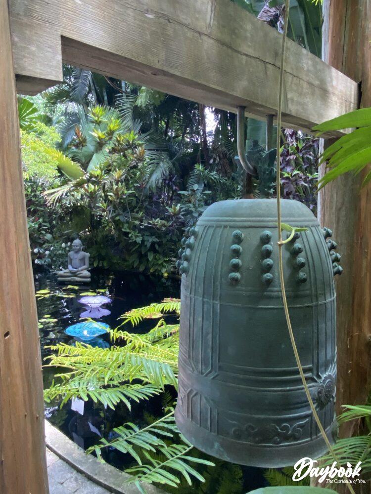 Artwork in a water garden.