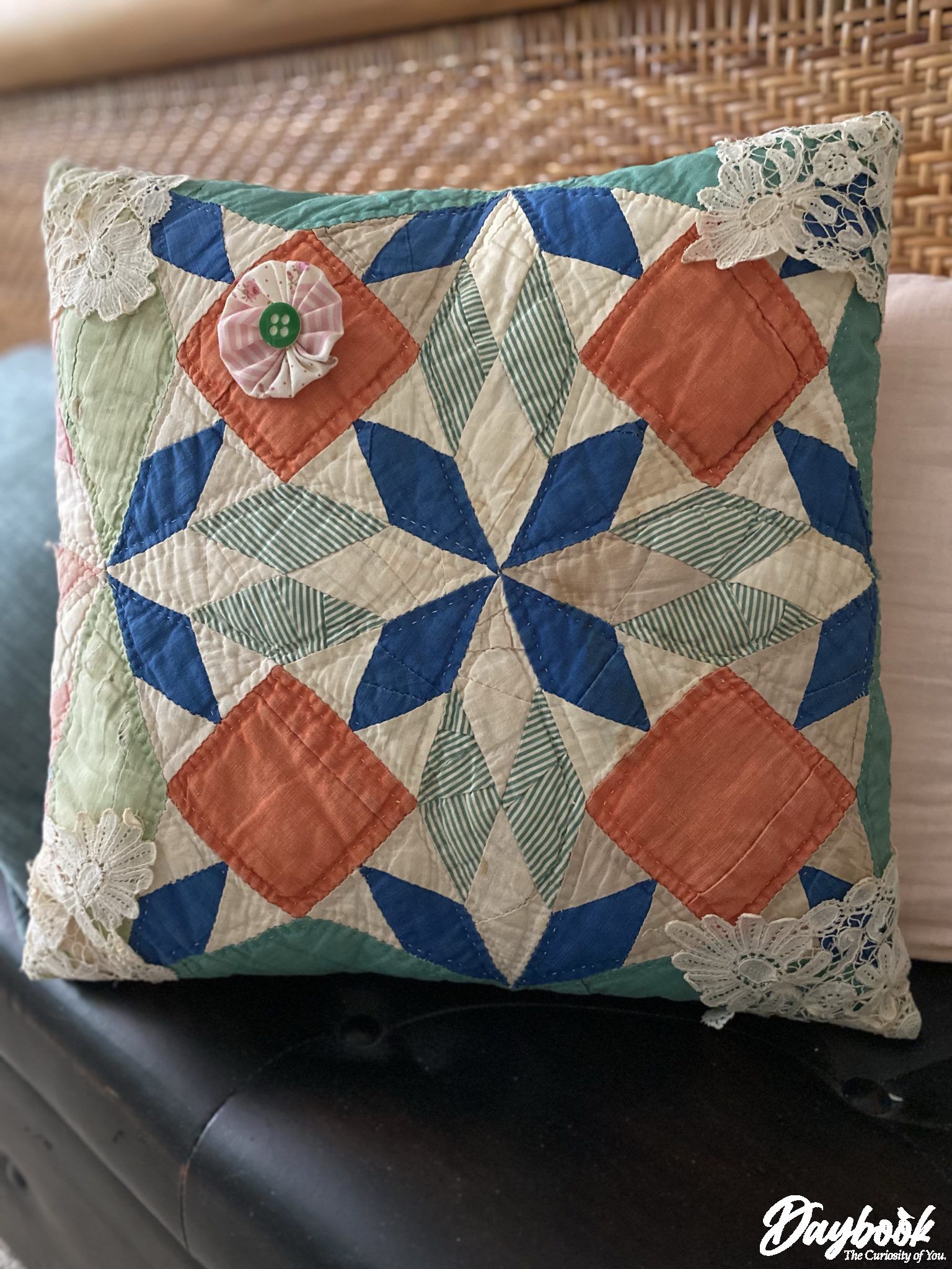 handmade quilted throw pillow