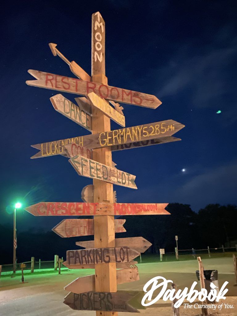 directional sign at night