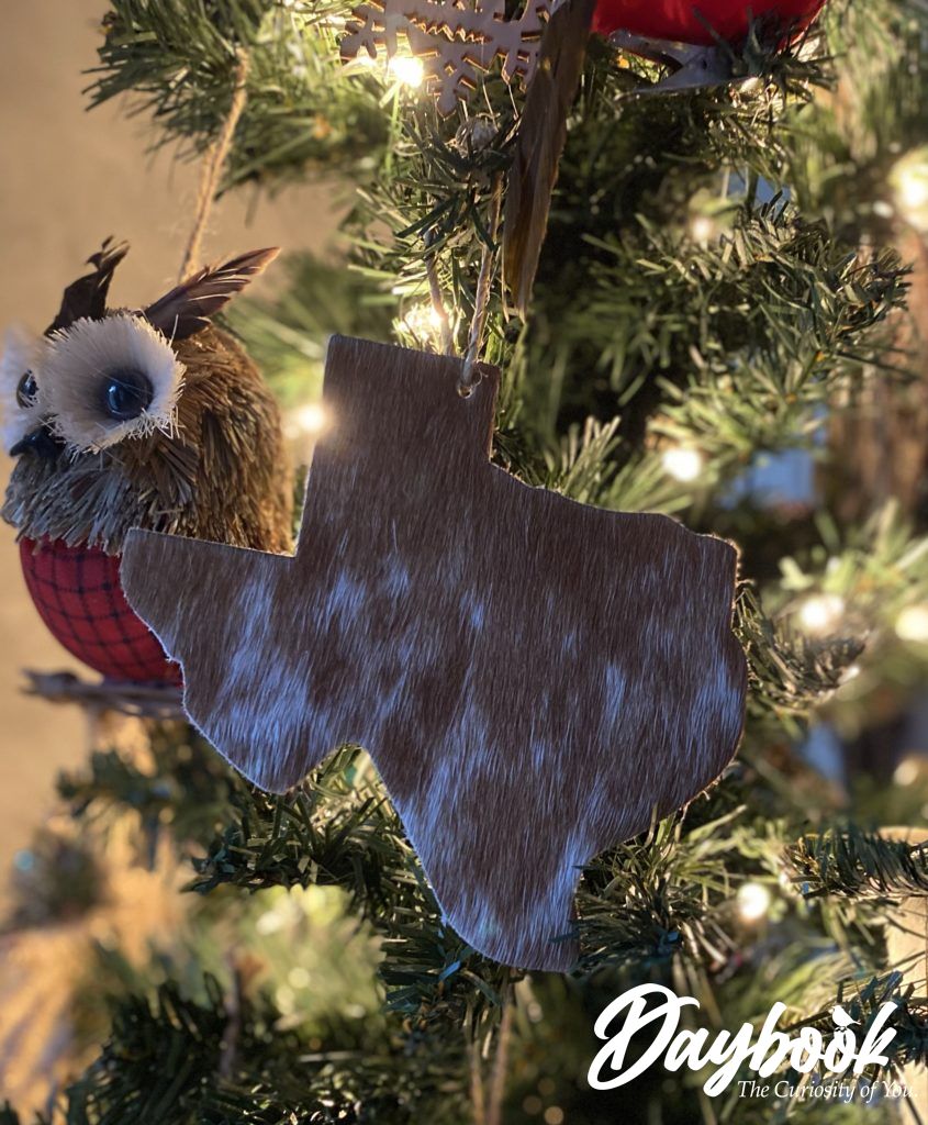 Texas cowhide ornament